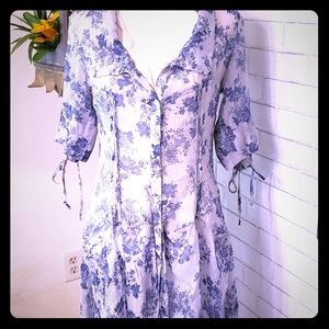 Silky sheer toile dress blouse, like new XS